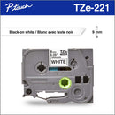 Brother TZe-111 Bande d'étiquette d'origine, 6mm (0,23"), noir sur clair, pour P-Touch 8m (26,2ft)