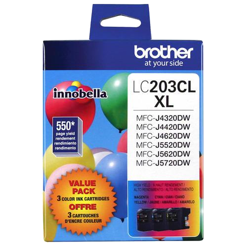 Brother® – Cartouches d'encre trois couleurs LC-203, paq./3 (LC2033PKS) - S.O.S Cartouches inc.