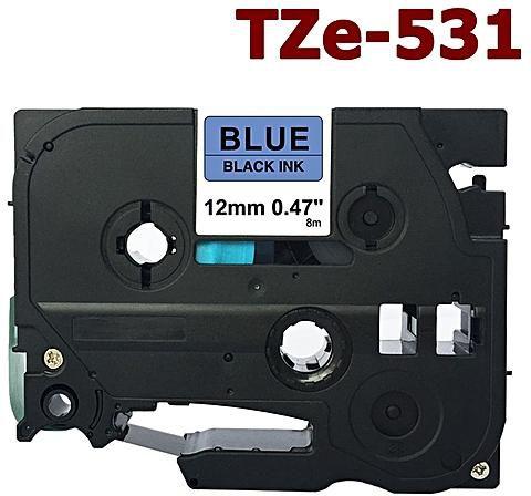 Brother TZe-531 ruban pour étiqueteuse, 12mm (0,47") noir sur bleu produit compatible avec brother-1/paquet. - S.O.S Cartouches inc.