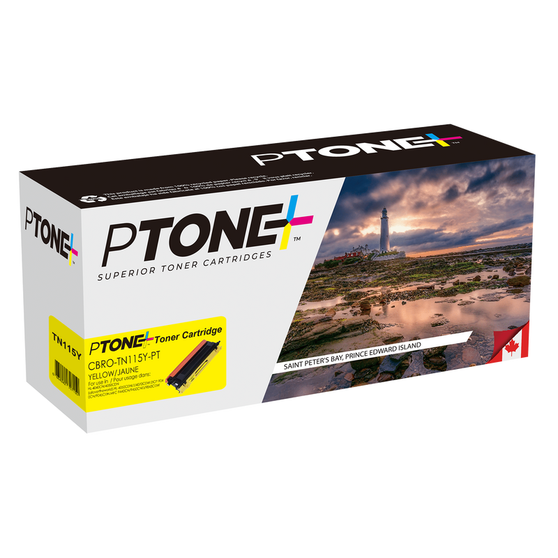 Ptone® – Cartouche toner TN-115 jaune rendement élevé (TN115Y) – Qualité Supérieur. - S.O.S Cartouches inc.