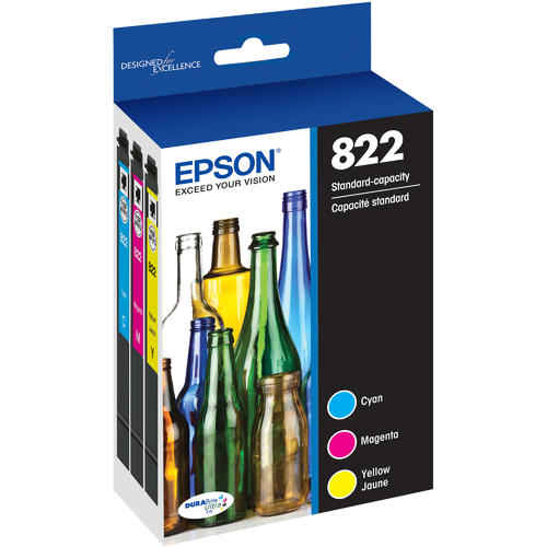 Epson® – Cartouches d'encre trois couleurs T822, paq./3 (T822520-S)