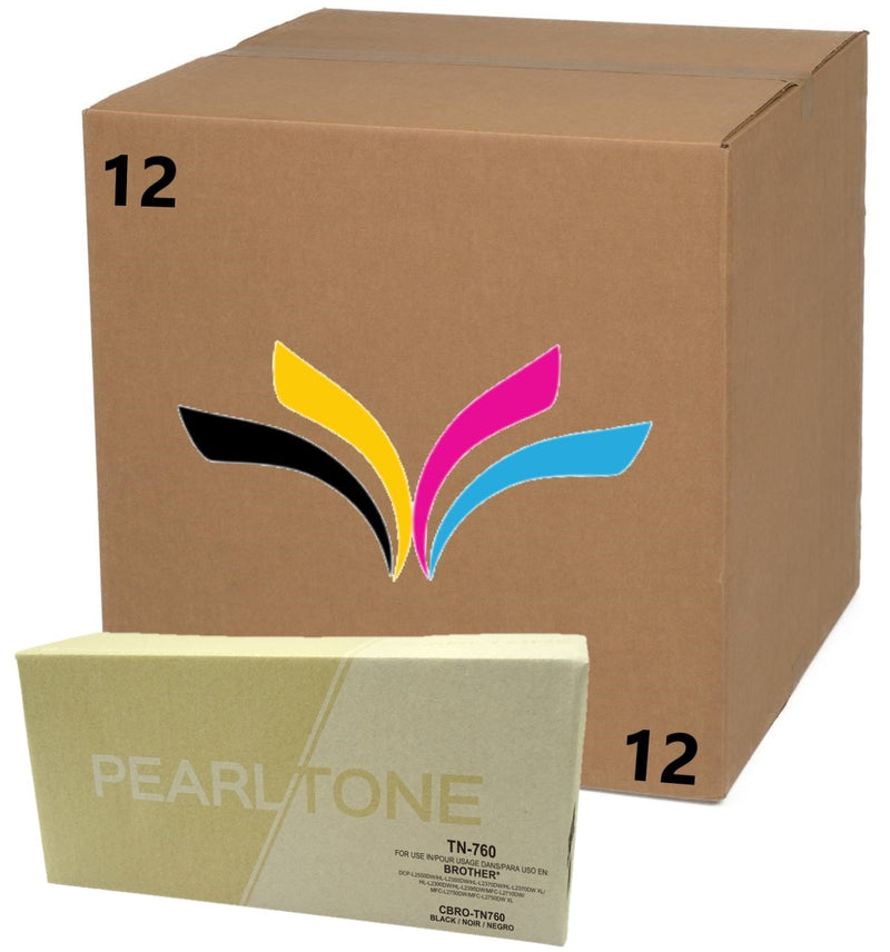 Pearltone® – Cartouche toner TN-760 noire rendement élevé (TN760BK) – Modèle économique.