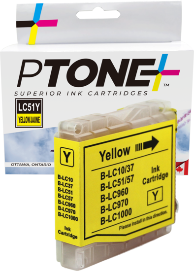 Ptone® – Cartouche d'encre LC-51 jaune rendement élevé (LC51Y) – Qualité Supérieur. - S.O.S Cartouches inc.