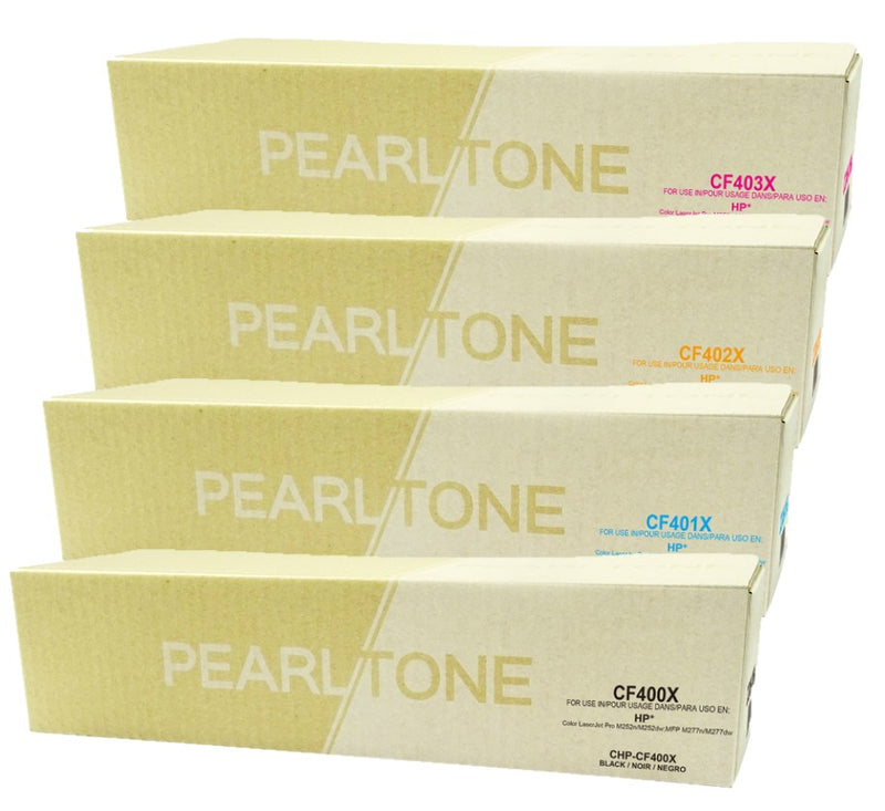 Pearltone® – Cartouche toner 201X BK/C/M/Y rendement élevé paq.4 (130XACL4) – Modèle économique. - S.O.S Cartouches inc.