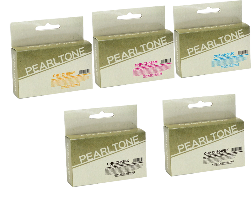 Pearltone® – Cartouche d'encre 564XL BK/BK/C/M/Y rendement élevé paq.5 (HP564CL5) – - S.O.S Cartouches inc.