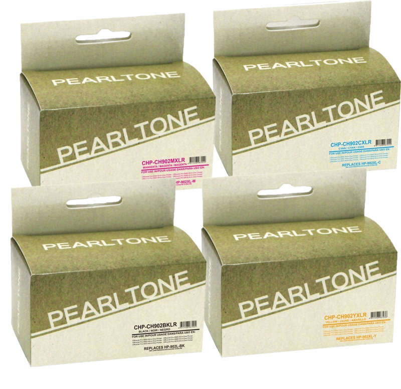 Pearltone® – Cartouche d'encre 902XL BK/C/M/Y rendement élevé paq.4 (HP902XLCL4) – Modèle économique. - S.O.S Cartouches inc.