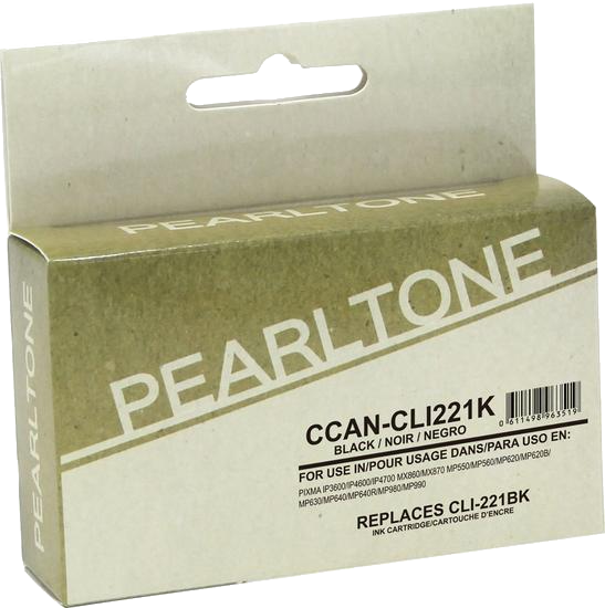 Pearltone® – Cartouche d'encre CLI-221 noire rendement élevé (2946B001) – Modèle économique. - S.O.S Cartouches inc.