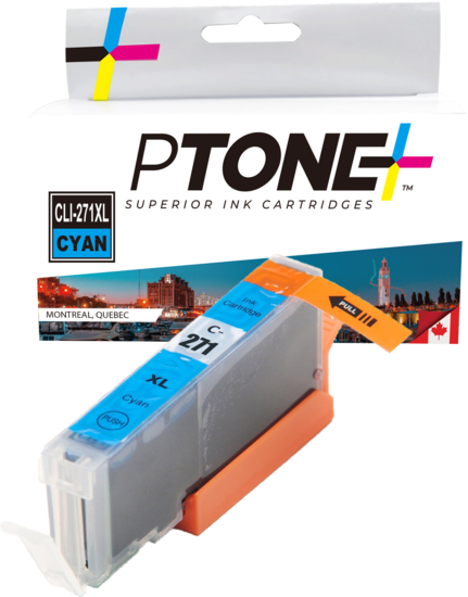 Ptone® – Cartouche d'encre CLI-271XL cyan rendement élevé (0337C001) – Qualité Supérieur. - S.O.S Cartouches inc.