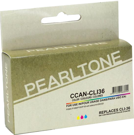 Pearltone® – Cartouche d'encre CLI-36 trois couleurs rendement standard (1511B002) – Modèle économique. - S.O.S Cartouches inc.