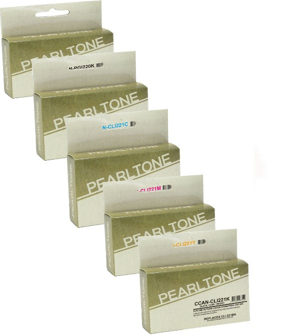 Pearltone® – Cartouche d'encre PGI-220 CLI-221 BK/BK/C/M/Y rendement standard paq.5 (PGI220CL5) – Modèle économique. - S.O.S Cartouches inc.