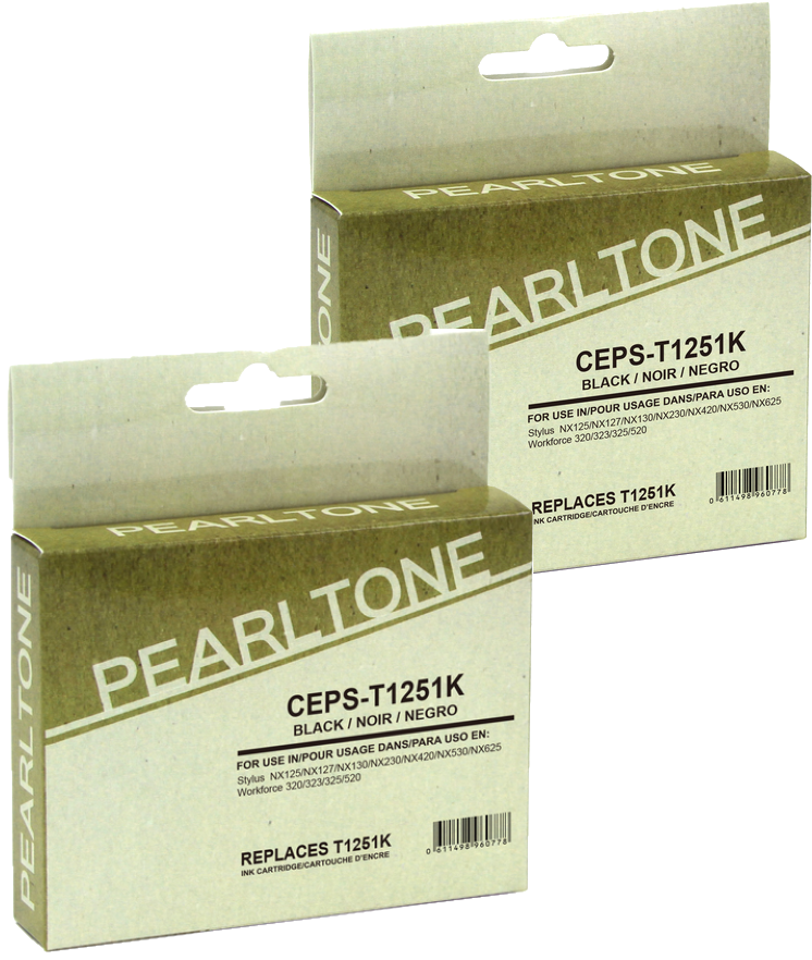 Pearltone® – Cartouche d'encre 125 noire rendement standard paq.2 (T125120D2) – Modèle économique. - S.O.S Cartouches inc.