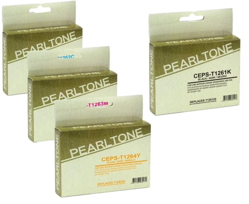 Pearltone® – Cartouche d'encre 126 BK/C/M/Y rendement élevé paq.4 (T126CL4) – Modèle économique. - S.O.S Cartouches inc.