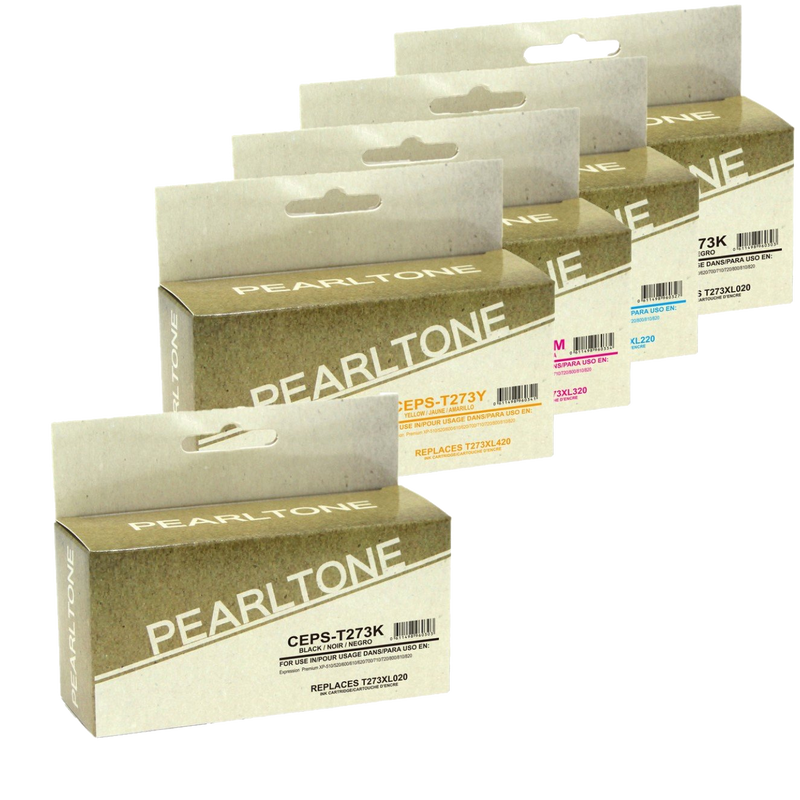 Pearltone® – Cartouche d'encre 273XL BK/BK/C/M/Y rendement élevé paq.5 (T273XLCL5) – Modèle économique. - S.O.S Cartouches inc.