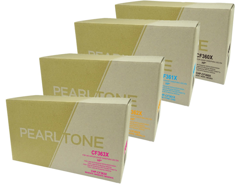 Pearltone® – Cartouche toner 508X BK/C/M/Y rendement élevé paq.4 (508XCL4) – Modèle économique. - S.O.S Cartouches inc.