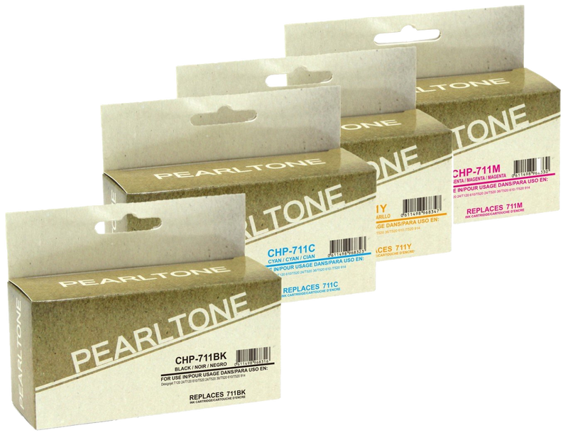 Pearltone® – Cartouche d'encre 711 BK/C/M/Y rendement élevé paq.4 (HP711CL4) – Modèle économique. - S.O.S Cartouches inc.