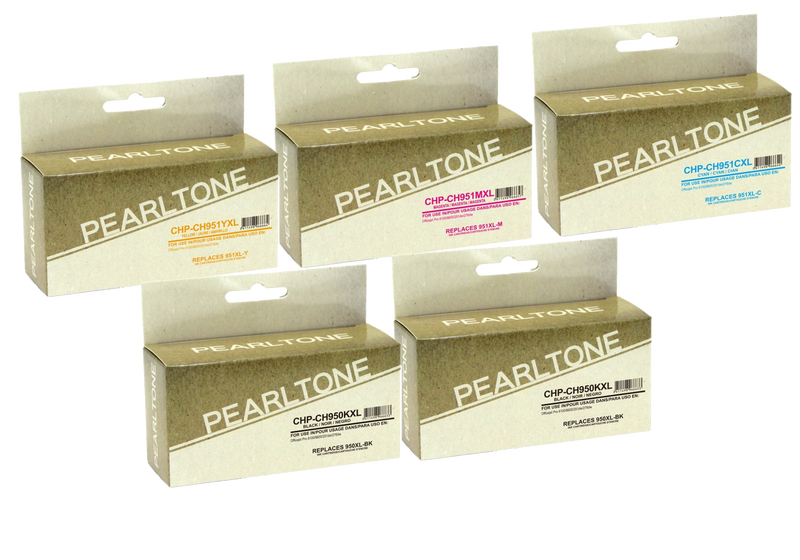 Pearltone® – Cartouche d'encre 950-951XL 2BK/C/M/Y rendement élevé paq.5 (HP950951XLCL5) – Modèle économique. - S.O.S Cartouches inc.