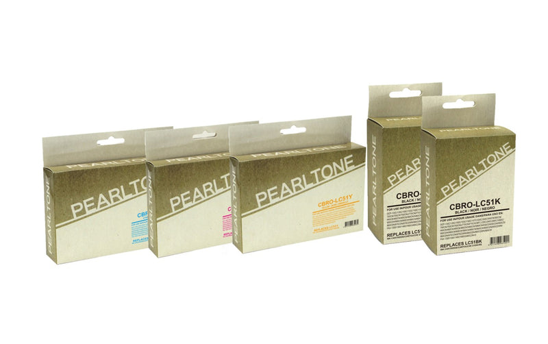 Pearltone® – Cartouche d'encre LC-51 2BK/C/M/Y rendement standard paq.5 (LC41CL5) – Modèle économique. - S.O.S Cartouches inc.