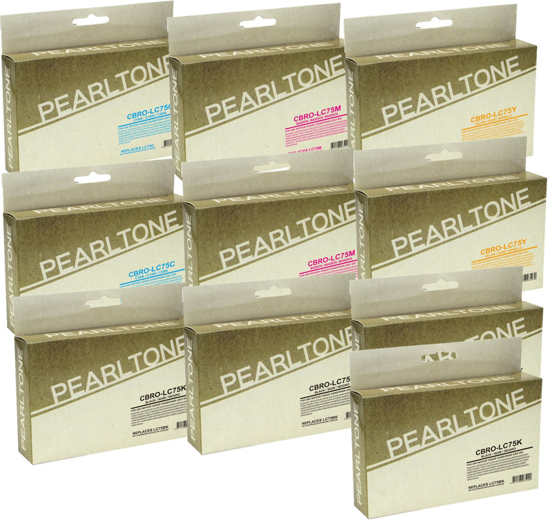 Pearltone® – Cartouche d'encre LC-75 4BK/2C/2M/2Y rendement standard paq.10 (LC75CL10) – Modèle économique. - S.O.S Cartouches inc.