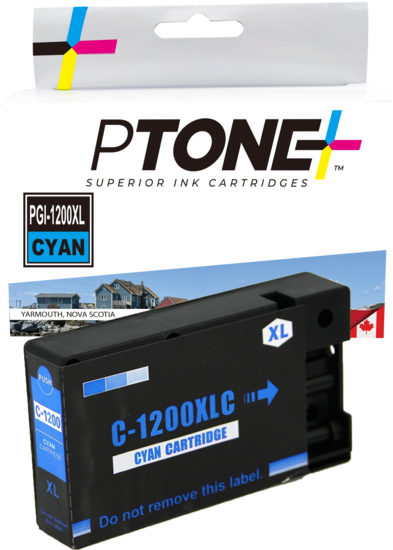 Ptone® – Cartouche d'encre PGI-1200XL cyan rendement élevé (9196B001) – Qualité Supérieur. - S.O.S Cartouches inc.