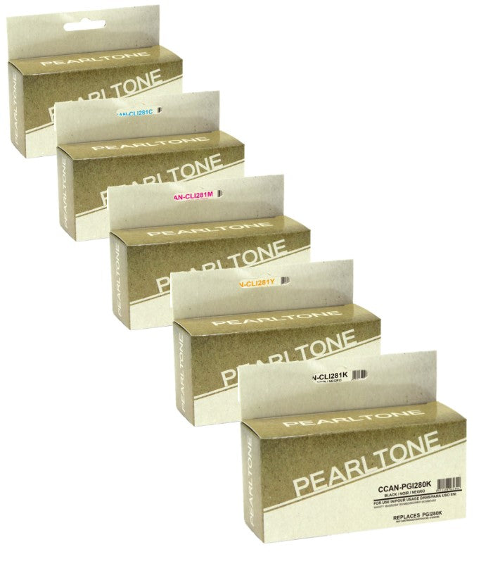 Pearltone® – Cartouche d'encre PGI-280XL CLI-281XL BK/BK/C/M/Y rendement élevé paq.5 (PGI280XLCL5) – Modèle économique. - S.O.S Cartouches inc.