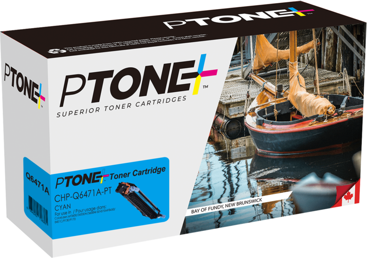 Ptone® – Cartouche toner 501A cyan rendement standard (Q6471A ) – Qualité Supérieur. - S.O.S Cartouches inc.