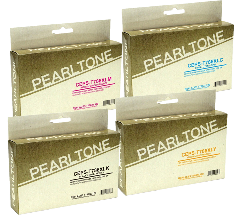 Pearltone® – Cartouche d'encre 786XL BK/C/M/Y rendement élevé paq.4 (T786XLCL4) – Modèle économique. - S.O.S Cartouches inc.
