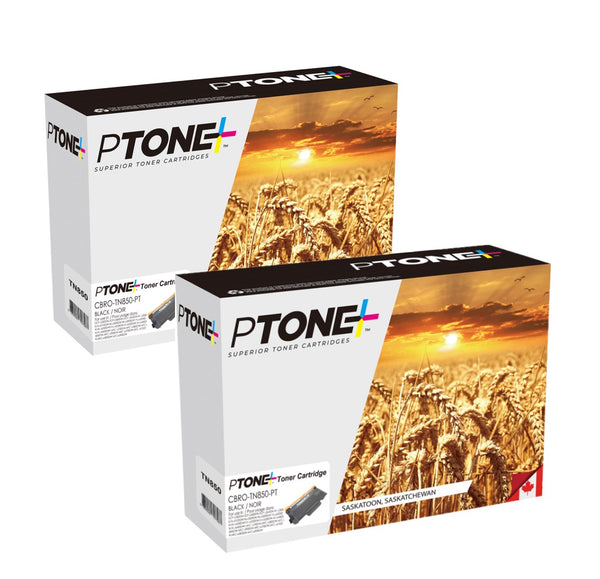 Ptone® – Cartouche toner TN-850 noire rendement standard paq.2 (TN850BK2) – Qualité Supérieur. - S.O.S Cartouches inc.