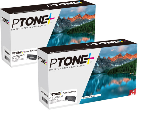 Ptone® – Cartouche toner 26A noire rendement standard paq.2 (CF226AD) – Qualité Supérieur. - S.O.S Cartouches inc.